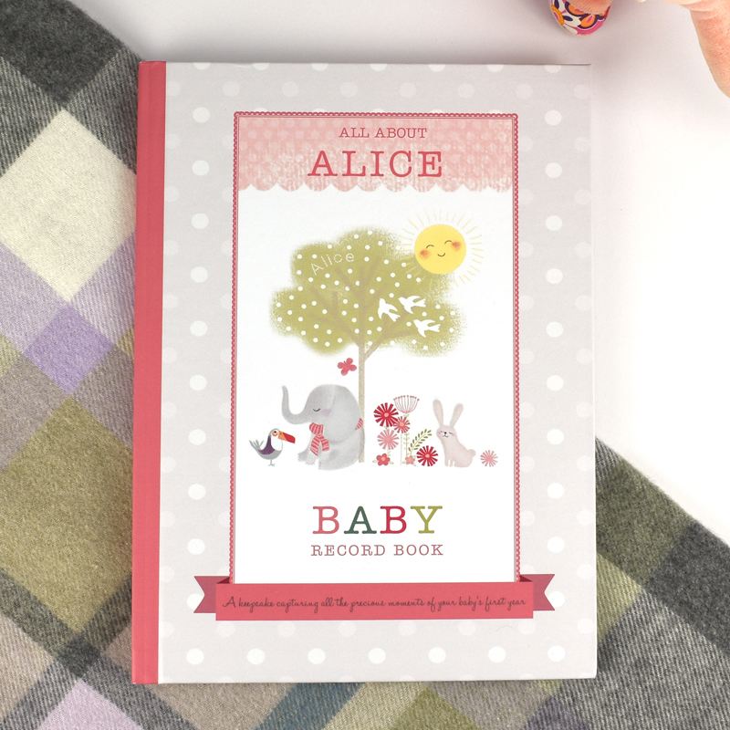Personalised Girls Baby Record Book product image