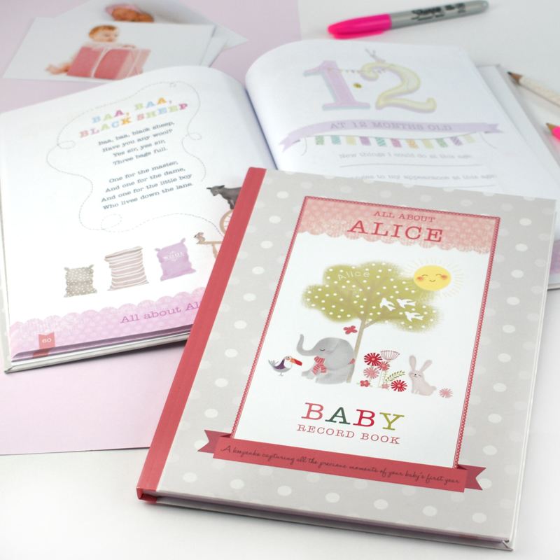 Personalised Girls Baby Record Book product image