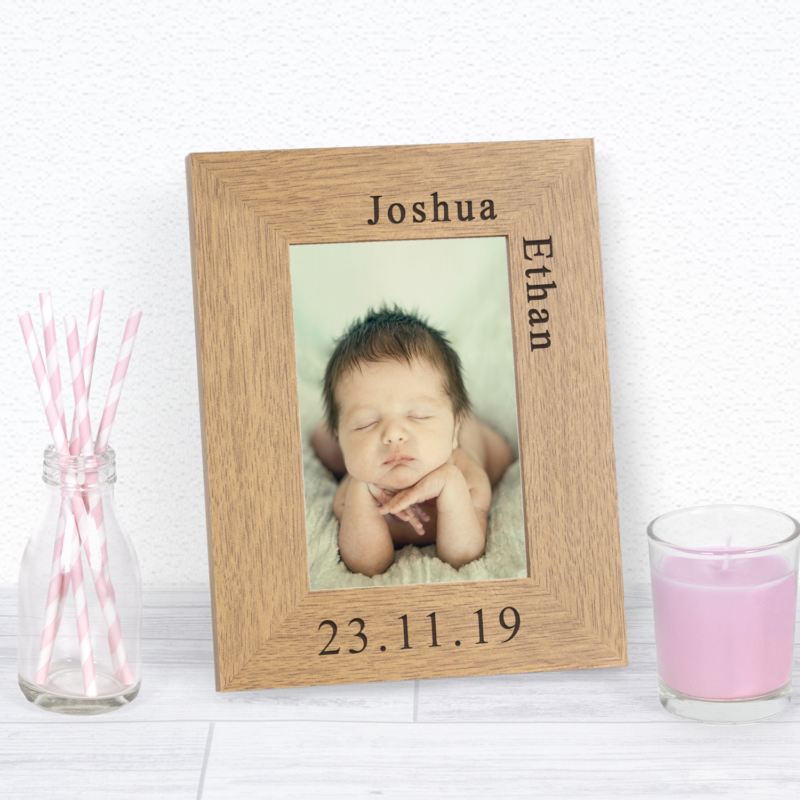 Name & Date Wood Frame 6x4 product image