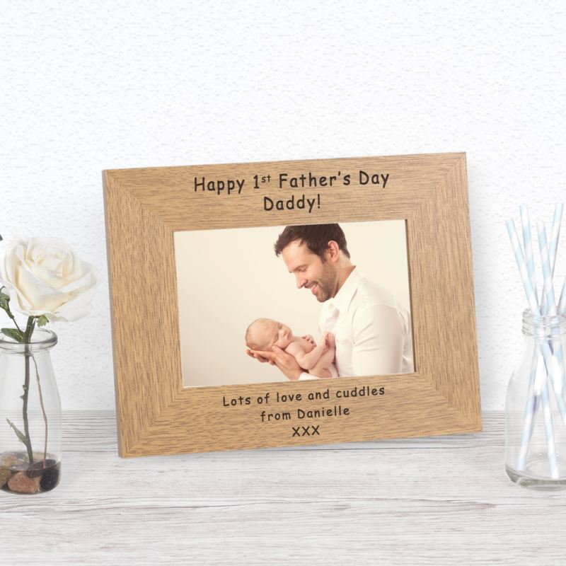 Happy 1st Father's Day Wood Frame 6 x 4 product image