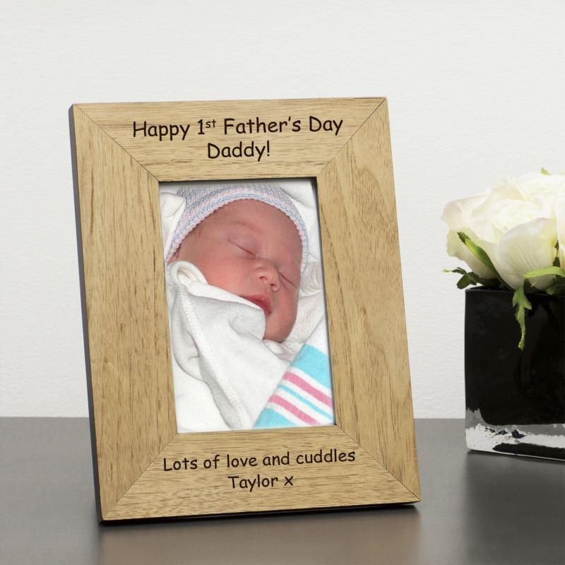 Happy 1st Father's Day Wood Frame 6 x 4 product image