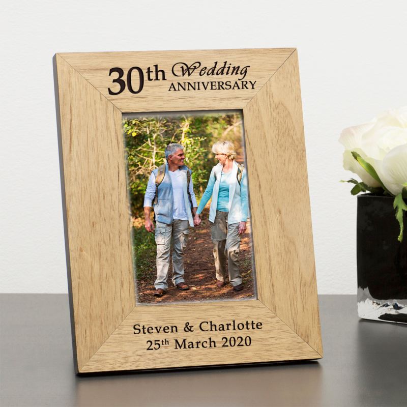 Personalised 30th Wedding Anniversary Wooden Photo Frame product image