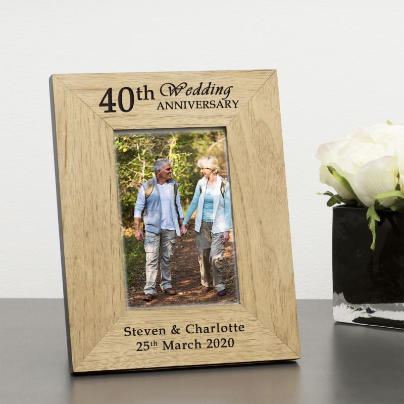 Personalised 40th Wedding Anniversary Wooden Photo Frame product image