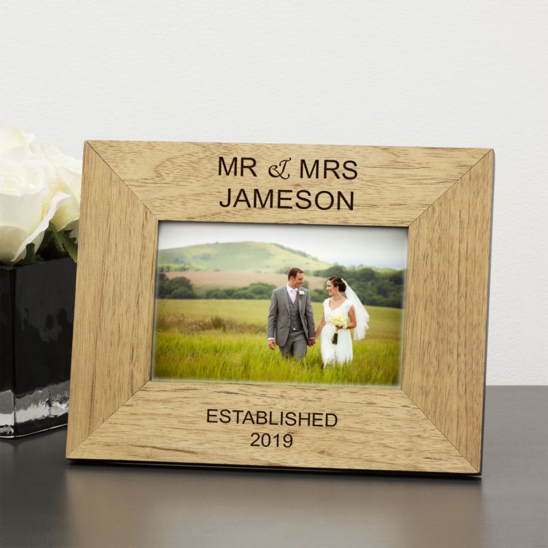 Mr & Mrs Personalised Wood Frame 6 x 4 product image