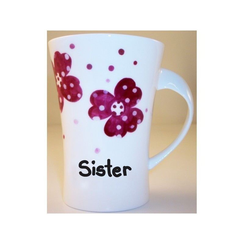 Pink Pansies Sister Twist Handle Mug product image