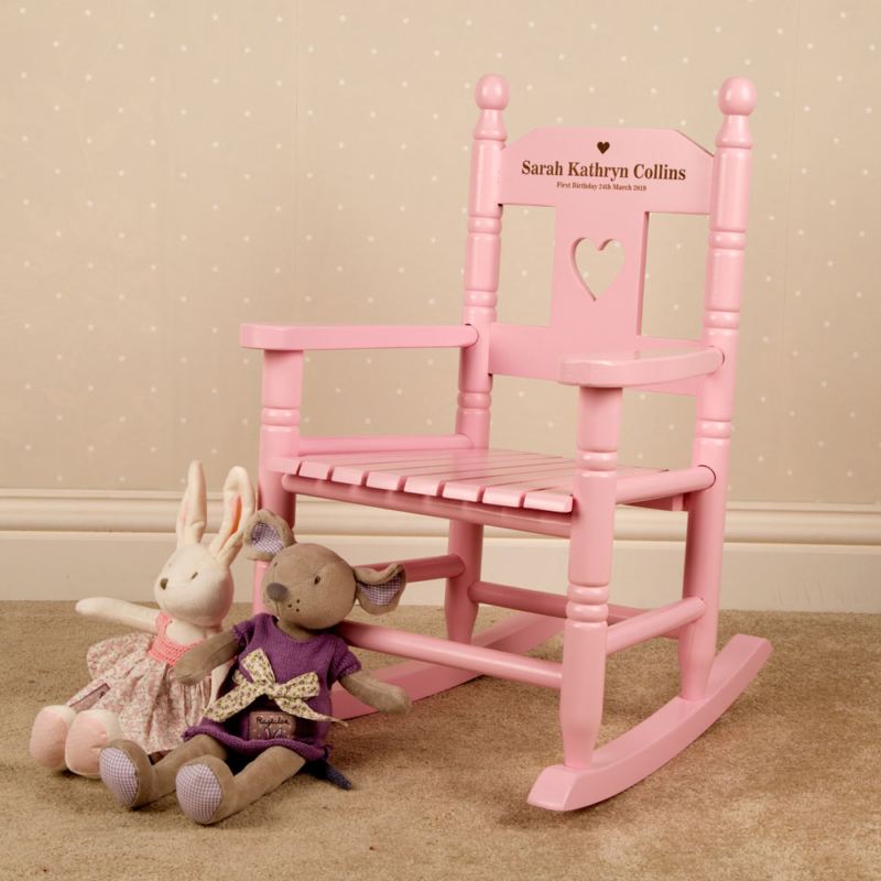 Personalised Pink Children's Rocking Chair The Personalised Gift Shop