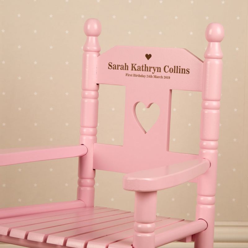 Personalised Pink Children's Rocking Chair The
