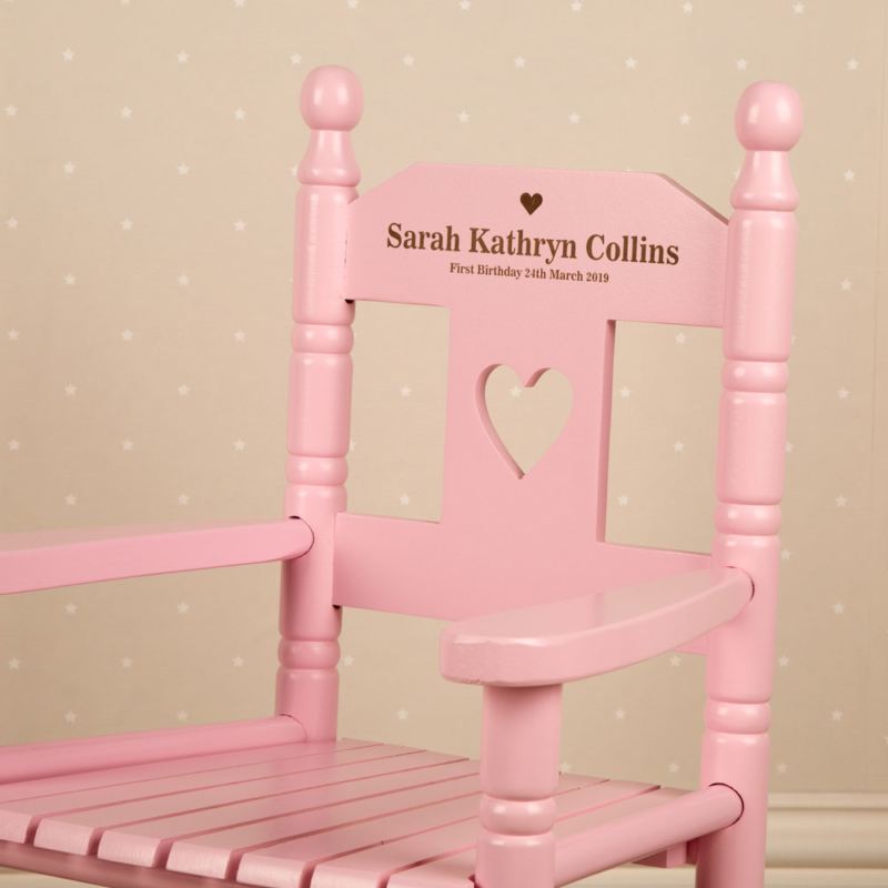 Personalised Pink Children's Rocking Chair | The Personalised Gift Shop