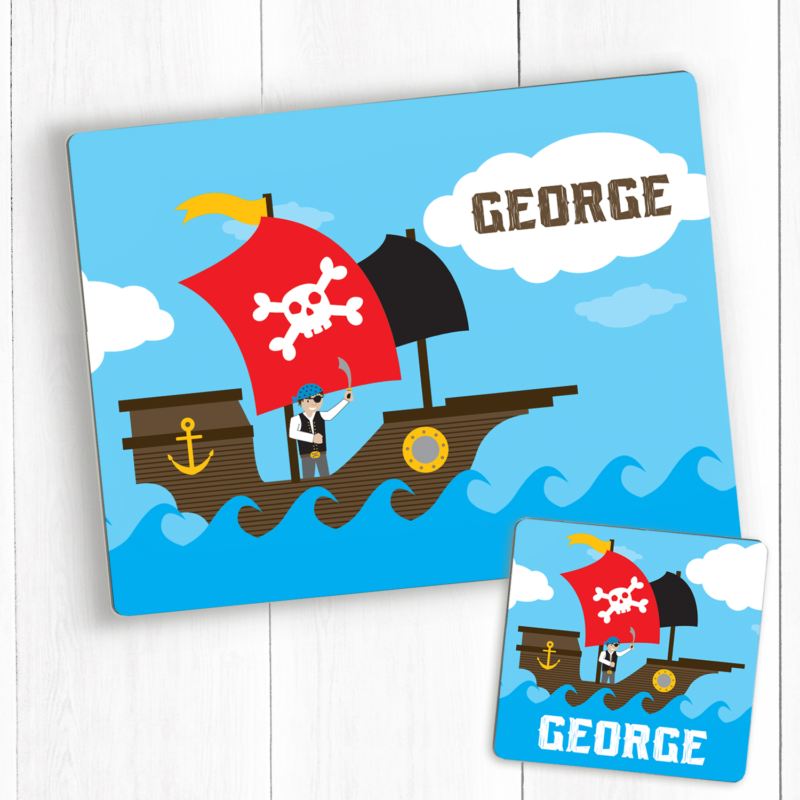 Pirate Ship Design Placemat and Coaster Set product image