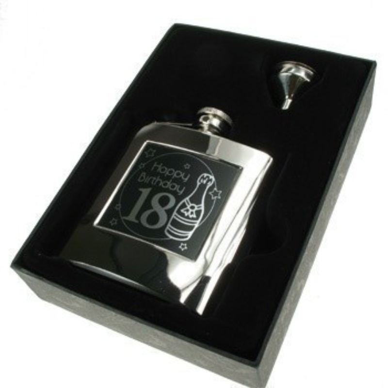 Presentation Boxed 18th Birthday Hip Flask product image