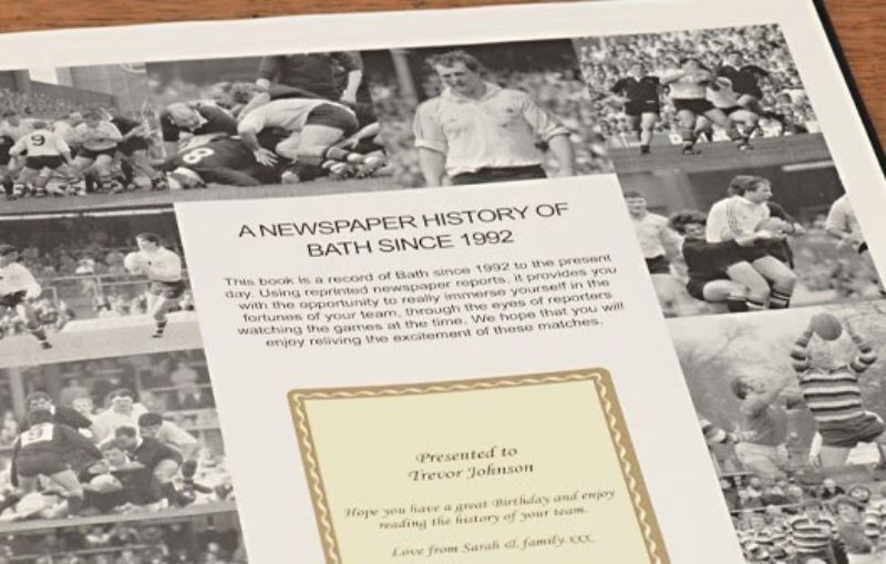 Rugby Newspaper Bath Book - Leatherette Cover product image