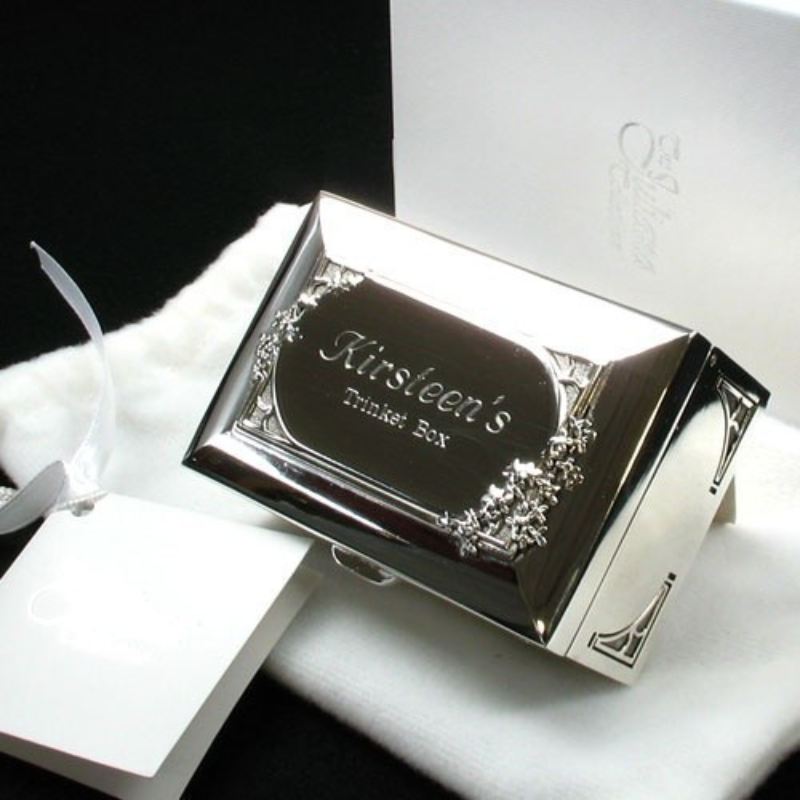 Silver Plated Engraved Trinket Box The Personalised Gift Shop