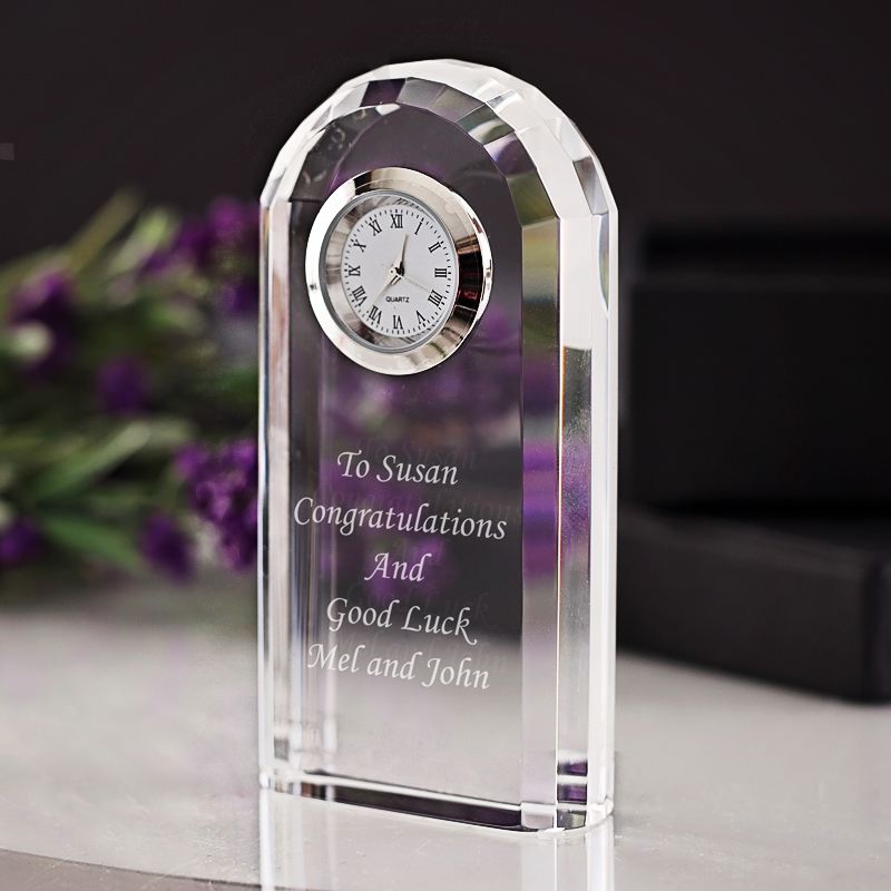Engraved Crystal Clock product image