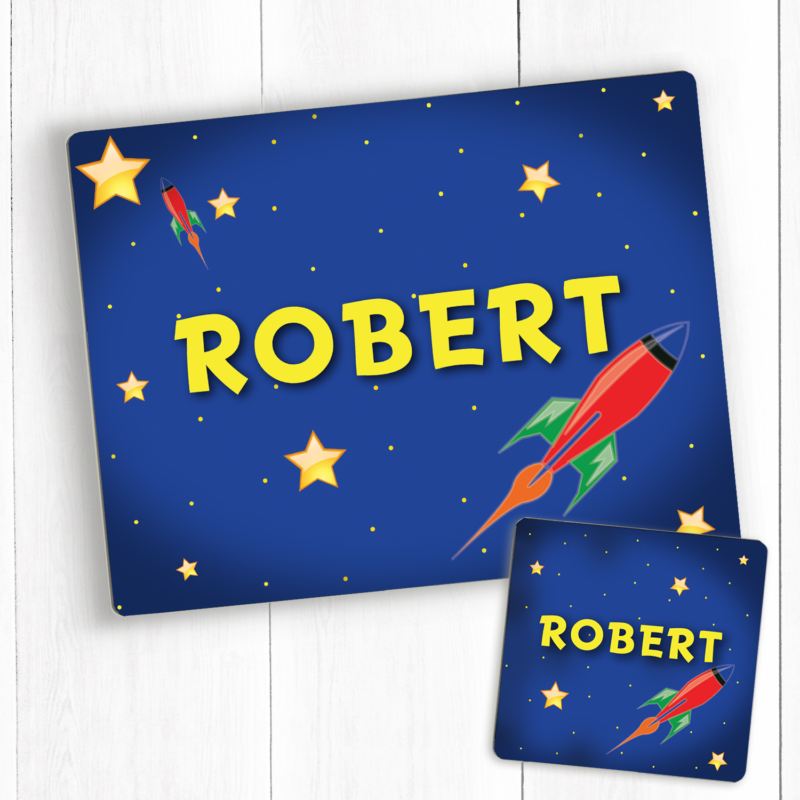 Personalised Rocket Design Placemat and Coaster Set product image