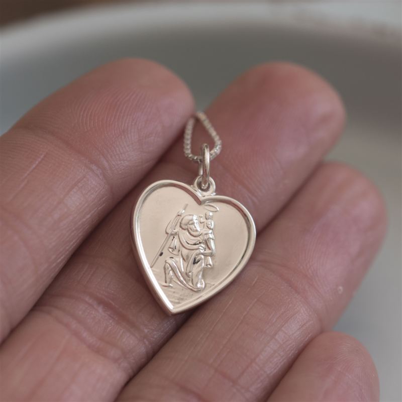 Heart St. Christopher Necklace in Personalised Gift Box product image
