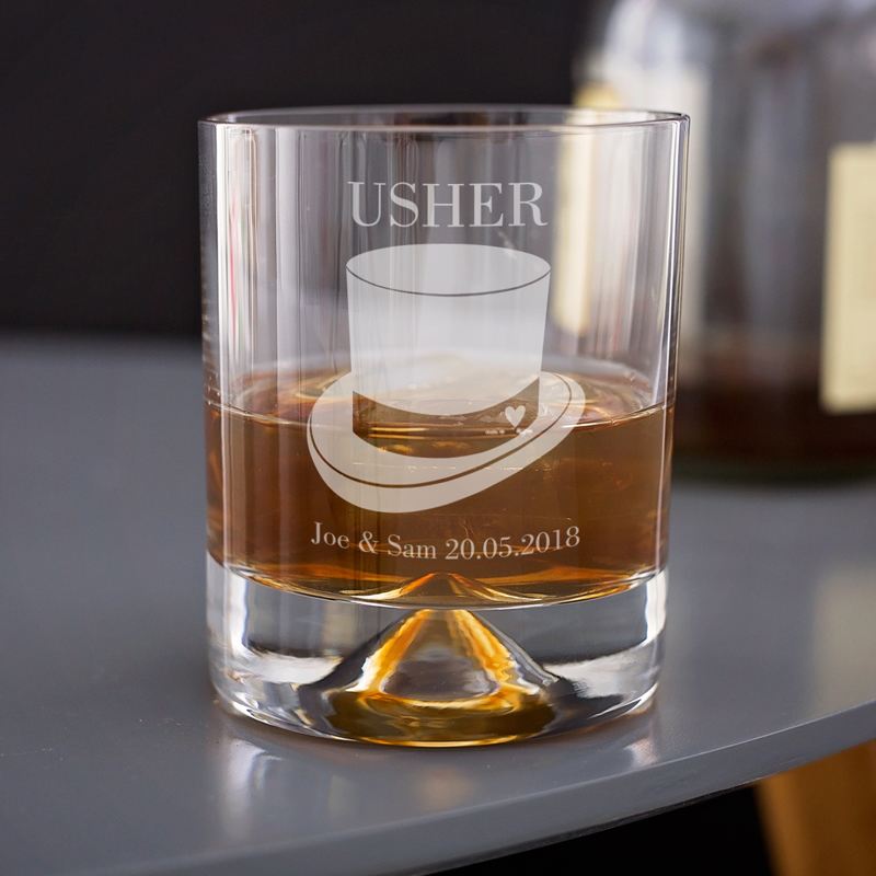 Personalised Usher Whisky Glass product image