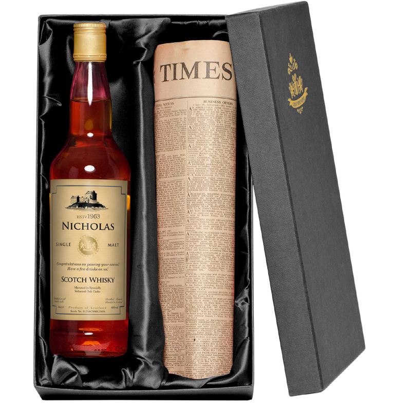 Single Malt Whisky and Newspaper Gift Set product image