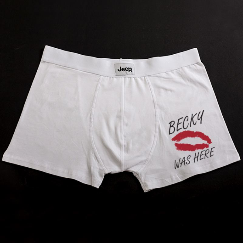 Personalised Your Name Was Here Boxer Shorts product image